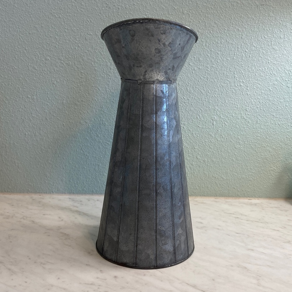 Ashland Rustic Galvanized Metal Flower Pitcher - Picture 3 of 6